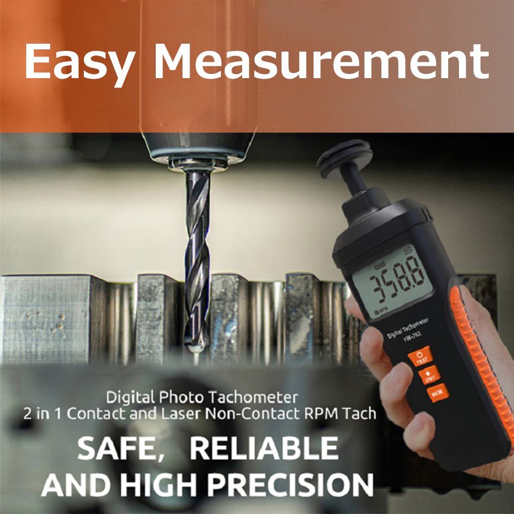 2-in-1 Contact   Non-contact Tachometer Smart LCD Digital