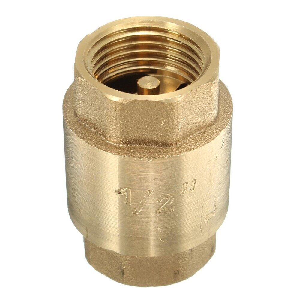 1/2" Female To Female Non-return Check Brass Ball Valve Water Tank Spring Loaded