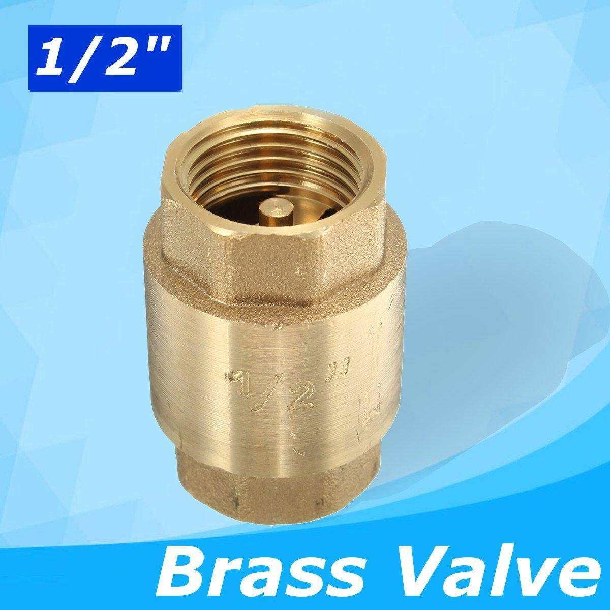 1/2" Female To Female Non-return Check Brass Ball Valve Water Tank Spring Loaded