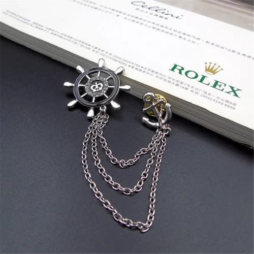 Silver Sailor Wheel Brooch
