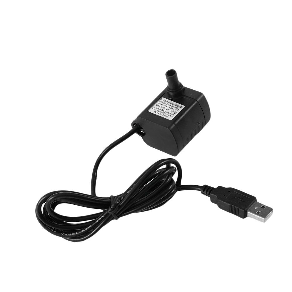 DC3.5-9V 3W Brushless DC Submersible Water Pump USB Fountain Fish Tank Black