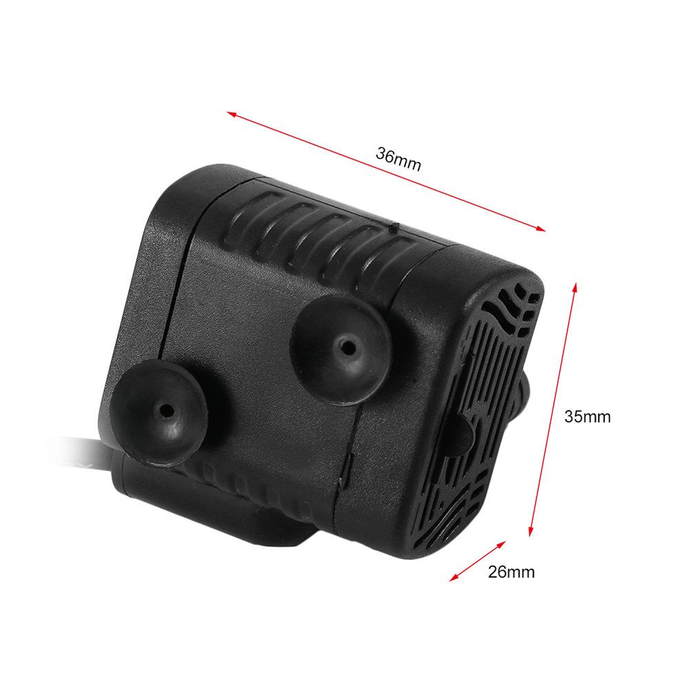 DC3.5-9V 3W Brushless DC Submersible Water Pump USB Fountain Fish Tank Black