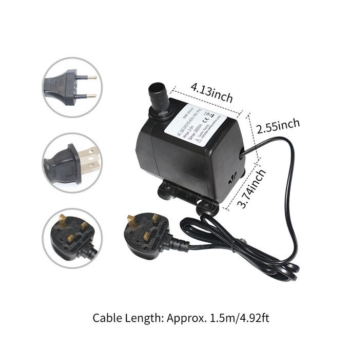 45W 2500L/H Submersible Water Pump With 8ft High Lift Mini