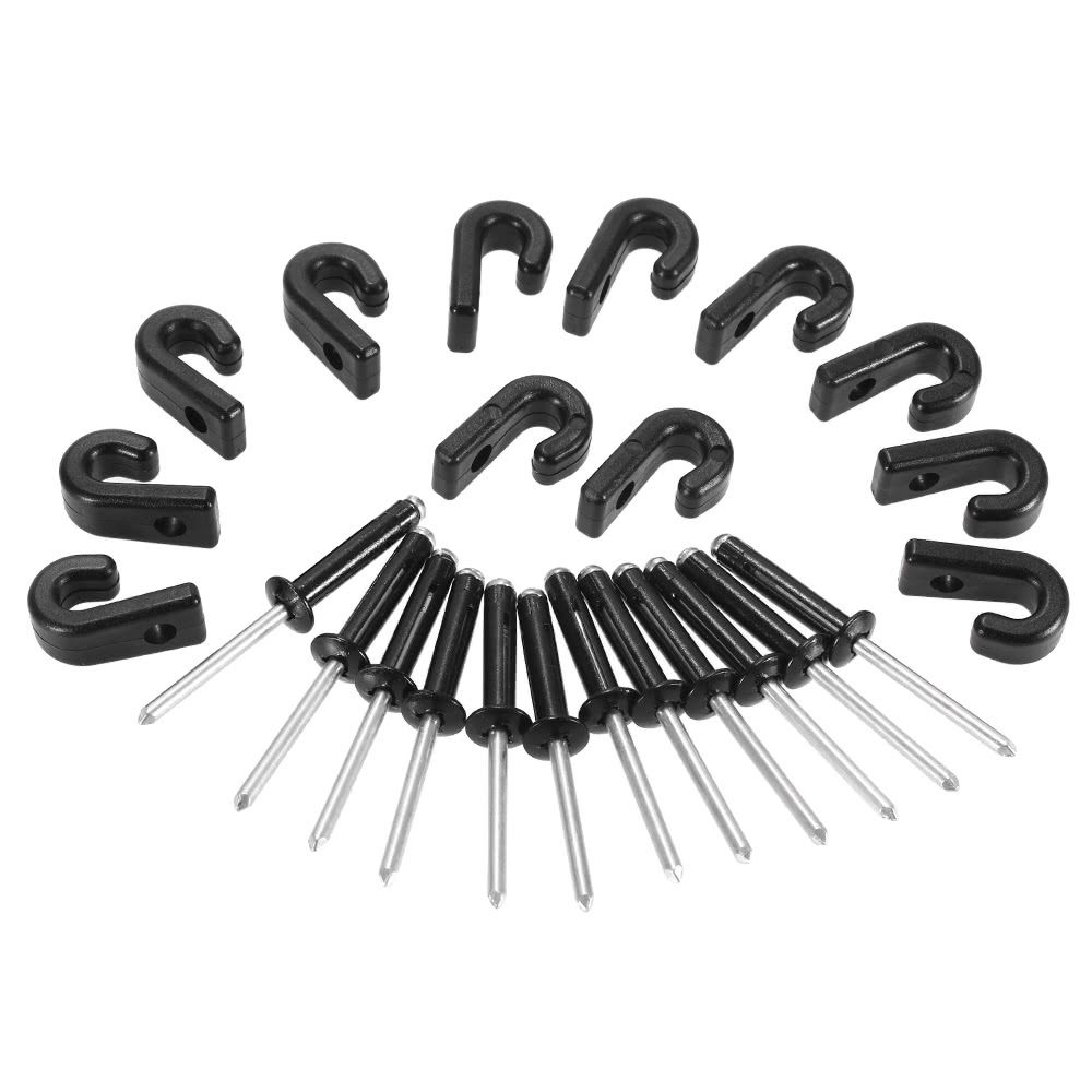 12PCS J Hooks Lashing Hooks Bungee Hooks With 12 Rivets For