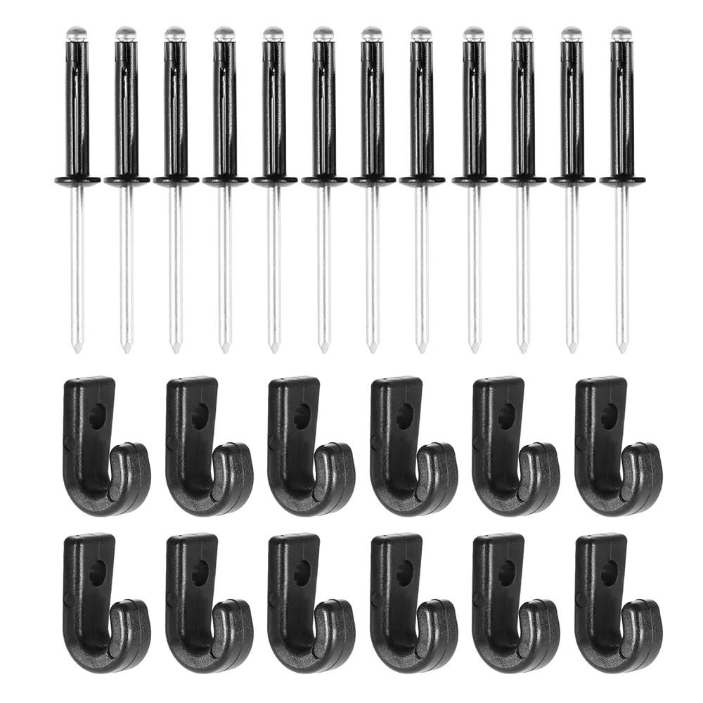 12PCS J Hooks Lashing Hooks Bungee Hooks With 12 Rivets For