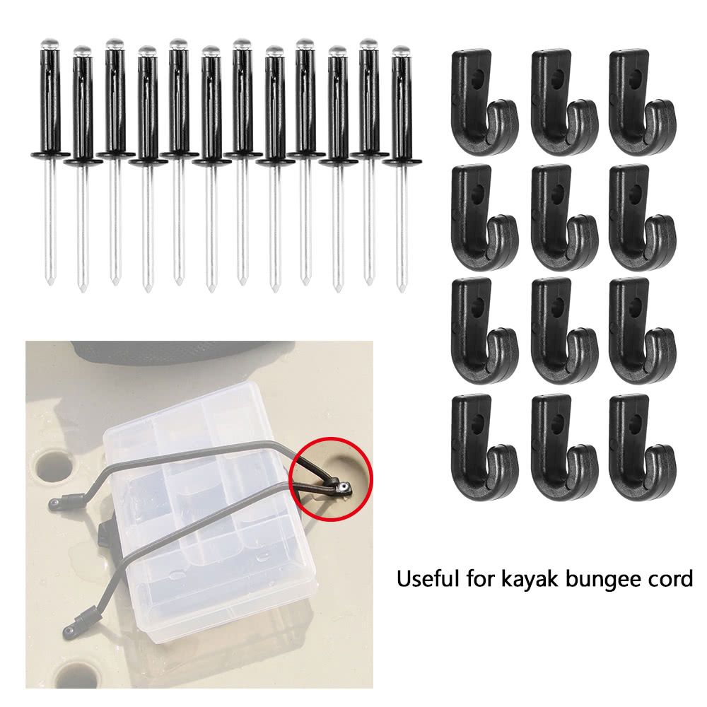 12PCS J Hooks Lashing Hooks Bungee Hooks With 12 Rivets For