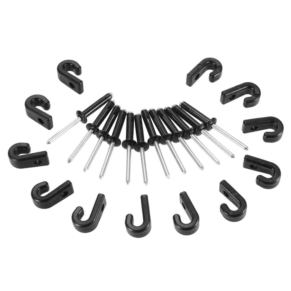 12PCS J Hooks Lashing Hooks Bungee Hooks With 12 Rivets For