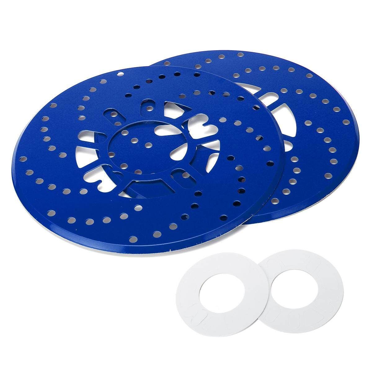 2Pcs Aluminium Car Wheel Brake Disc Cover Decorative Rotor Cross Drilled Dark Blue Dark Blue