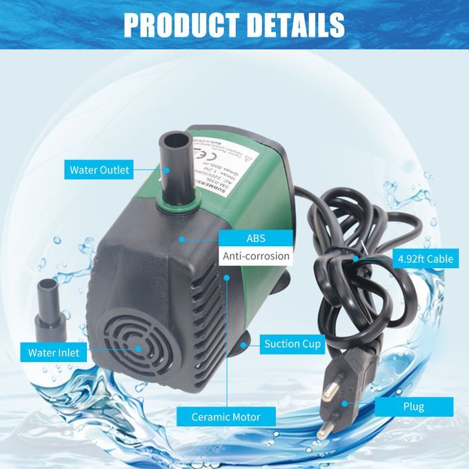 7W 600L/H Submersible Water Pump Mini Fountain Pump Ultra