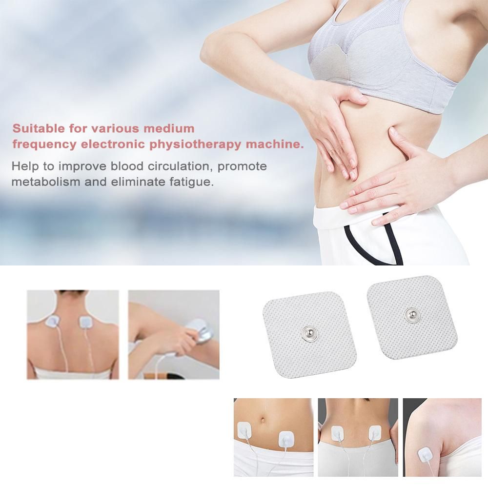 10pcs Self Adhesive Replacement Electrode Pad  4*4cm Digital TENS Non-woven for Muscle Stimulator Tens Machine Pads