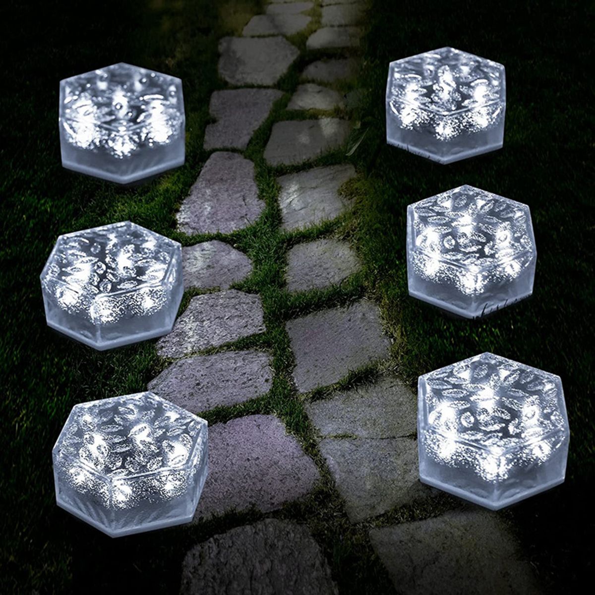 Solar Brick Lamp Landscape Solar Brick Lawn Lamp White Light.