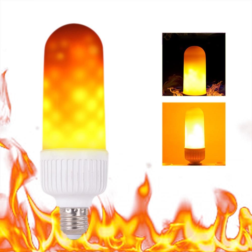 Tomshine LED Fire Effect Light Bulb E26 Base Always Bright/Flame Flickering Mode SMD2835 Decorative Atmosphere Lamp for Party Holiday Birthday Gift