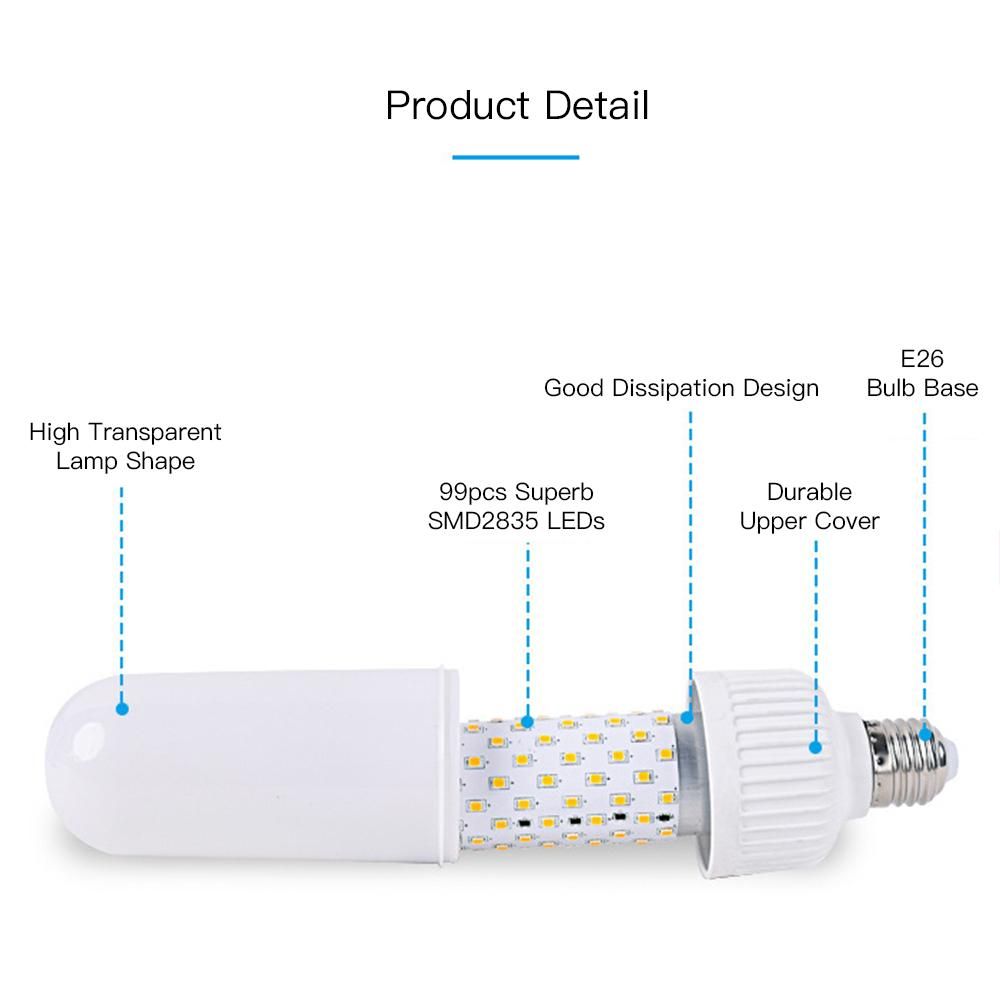 Tomshine LED Fire Effect Light Bulb E26 Base Always Bright/Flame Flickering Mode SMD2835 Decorative Atmosphere Lamp for Party Holiday Birthday Gift