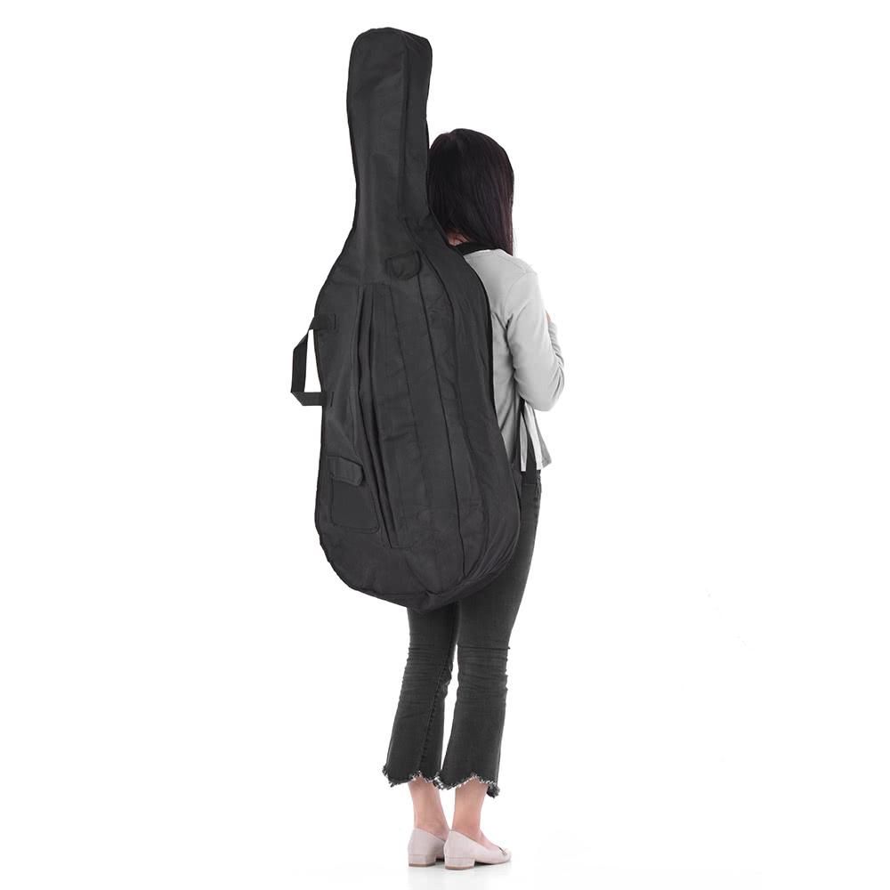 Portable 4/4 & 3/4 Cello Gig Carrying Bag Case Backpack Adjustable Shoulder Strap Black
