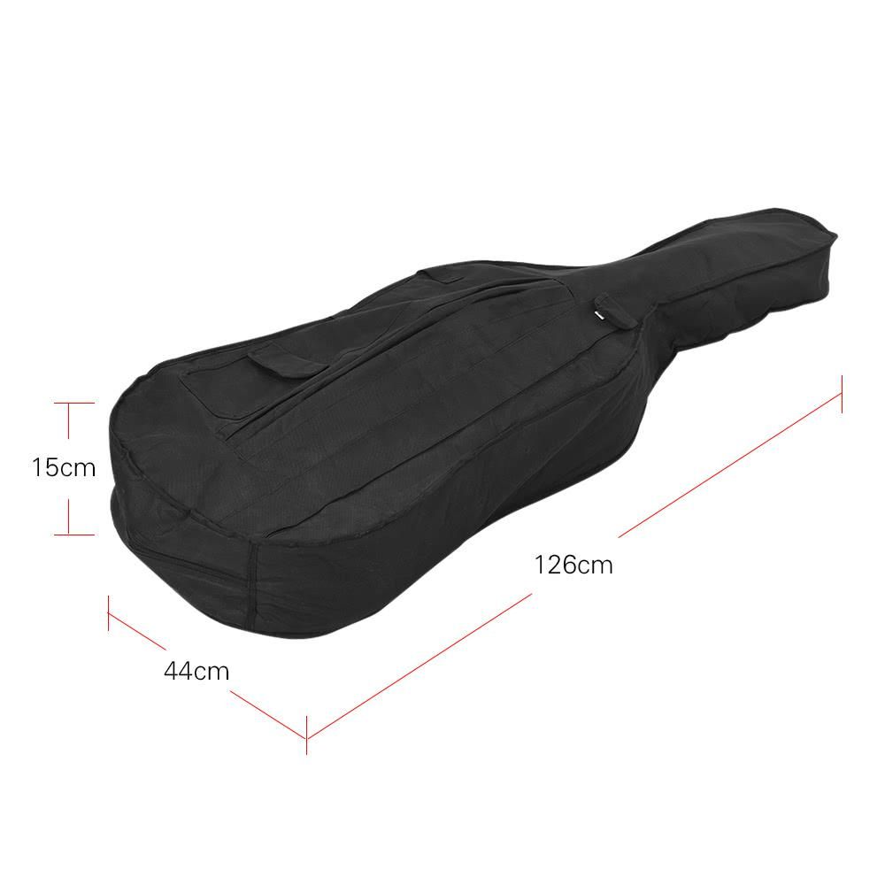 Portable 4/4 & 3/4 Cello Gig Carrying Bag Case Backpack Adjustable Shoulder Strap Black