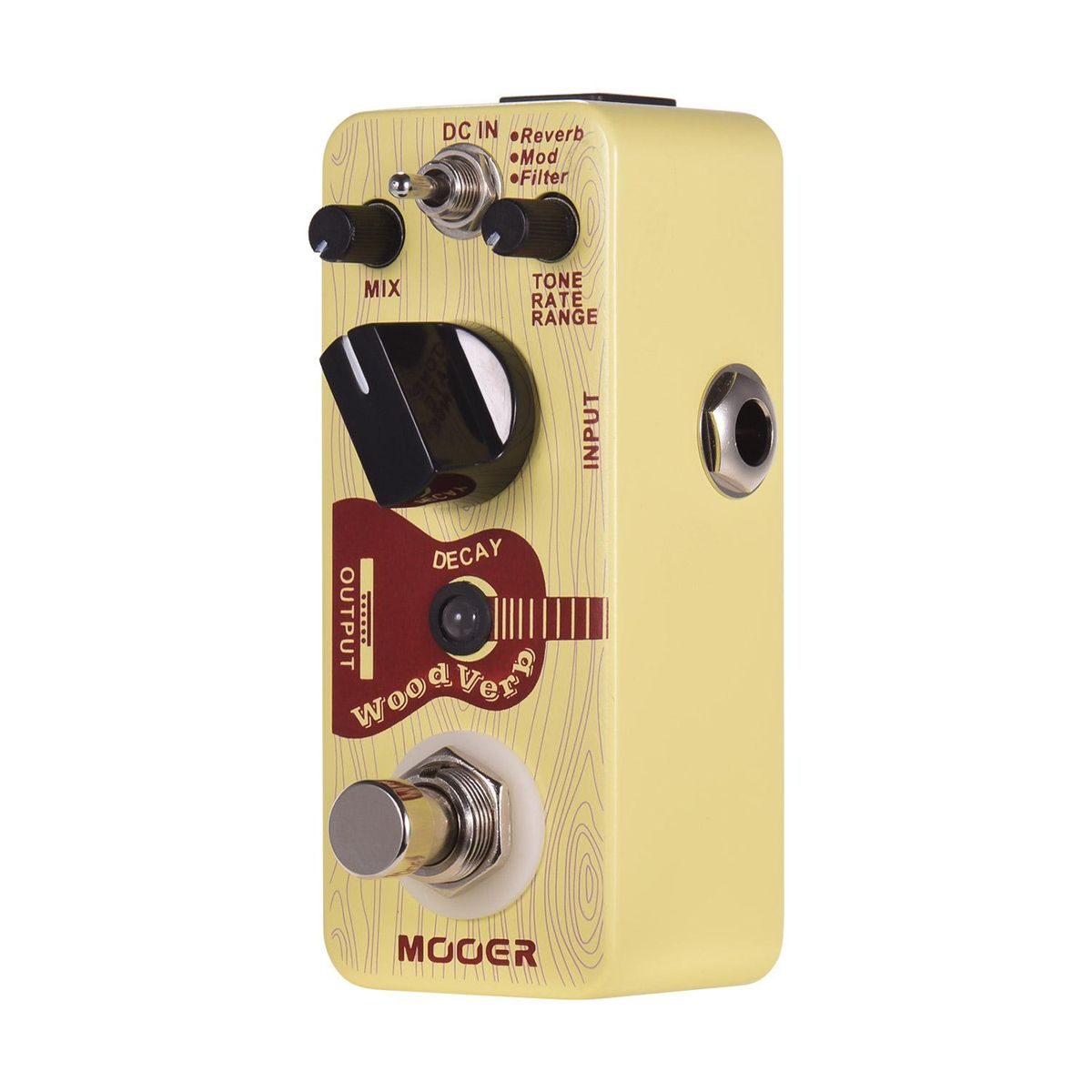Mooer WoodVerb Acoustic Guitar Reverb Pedal Digital Reverb Pedal Reverb/Mod/Filter Modes True Bypass Micro Series Compact Pedal