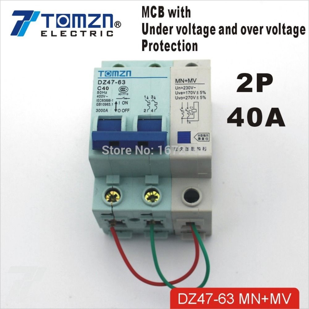 60HZ 40A MCB And 2P Voltage Over With 50HZ MV+MN 400V~