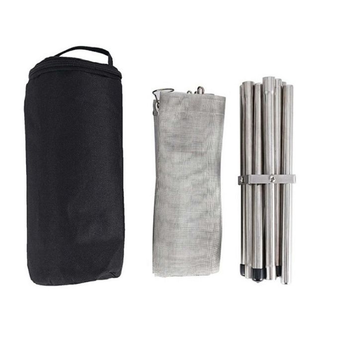 Outdoor Fire Pit  Amping Stainless Steel Mesh Firepla E Foldable For Outdoor-grey