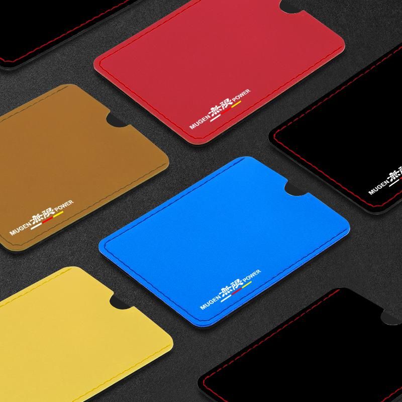 Short Matte Leather Men's Business Pocket Slim Thin ID Credit Card Money Holder Wallet for Honda Mugen Power Civic Accord CRV