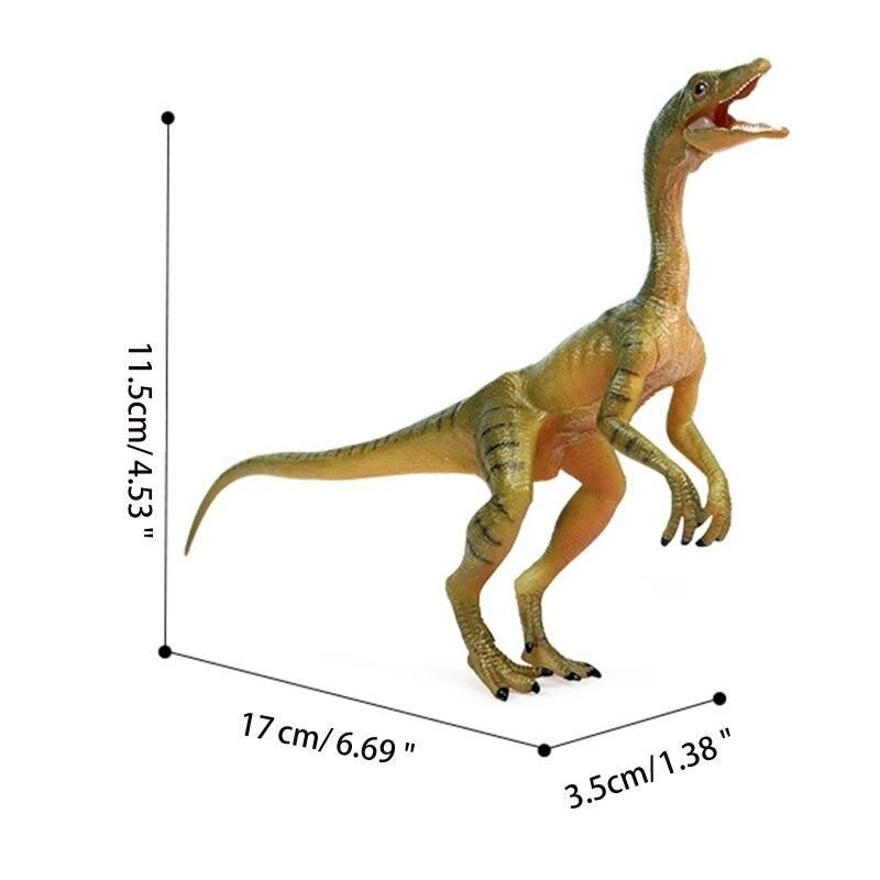7'' Dinosaur Model Action Figure Animal Realistic Biological Compsognathus Figurine Interactive Desk Toy Cake Toppers E65D