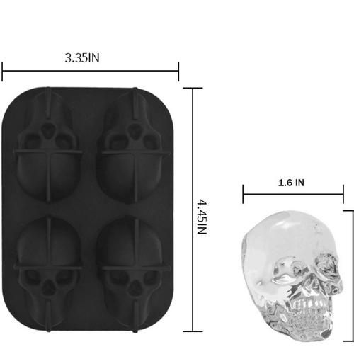 3D Silicone Skull Ice Cube Mold Ice Cube Tray Ice Cube Maker DIY Whiskey Cocktail Ice Ball Mold Chocolate Pastry Mould
