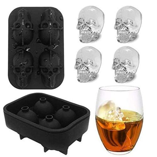 3D Silicone Skull Ice Cube Mold Ice Cube Tray Ice Cube Maker DIY Whiskey Cocktail Ice Ball Mold Chocolate Pastry Mould