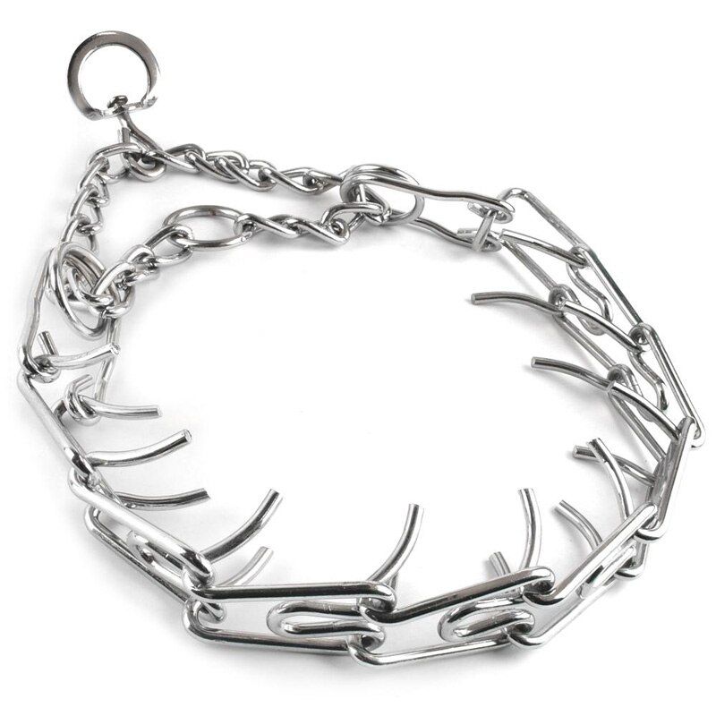 45/50/55/60cm Adjustable Dog Training Collar Chain Pet Supply Metal Steel Prong Pinch Choke B99