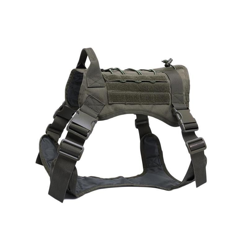 Nylon Military Tactical Dog Harness No Pull Adjustable K9 German Shepherd POLICE A0C7