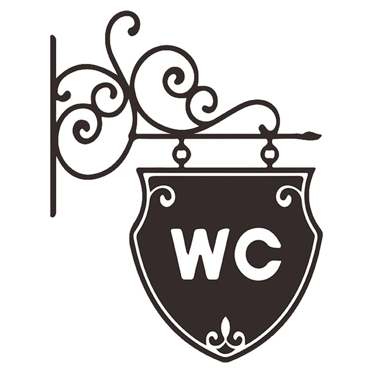 Toilet Washroom Bathroom Door Stickers WC Pattern Removable Self Adhesive Wall Decal Removable Vinyl Retro Door Art Decor for Home Decorations