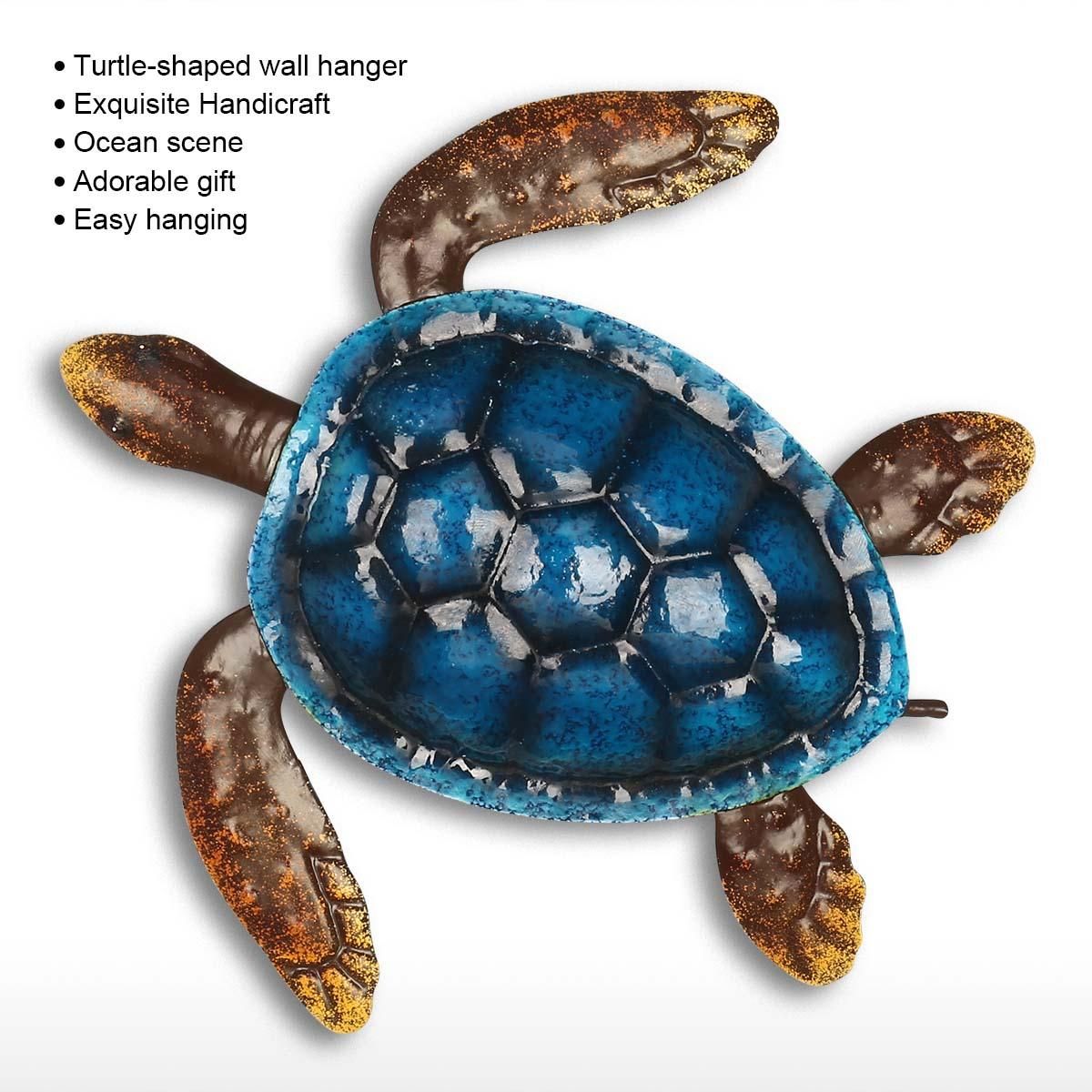 Blue Turtle Wall Decor Coast Ocean Sea Wall Art Iron Animal Wall Decor Home Bedroom Decoration