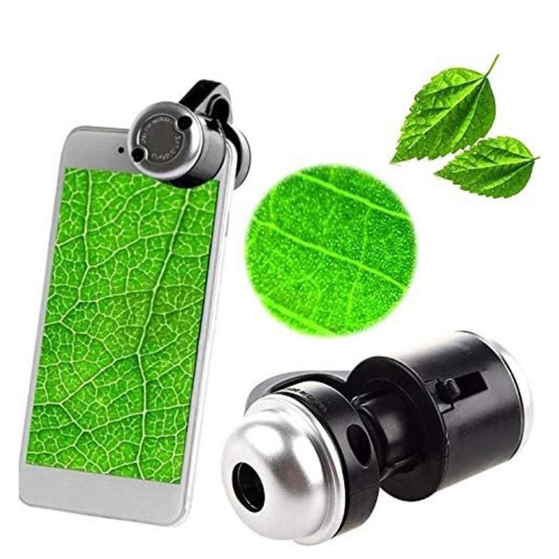 30X Zoom Bright LED Microscope Magnifier Clip-on Cell Phone Mobile Phone Camera Lens for Smartphone PCB Inspection Tool