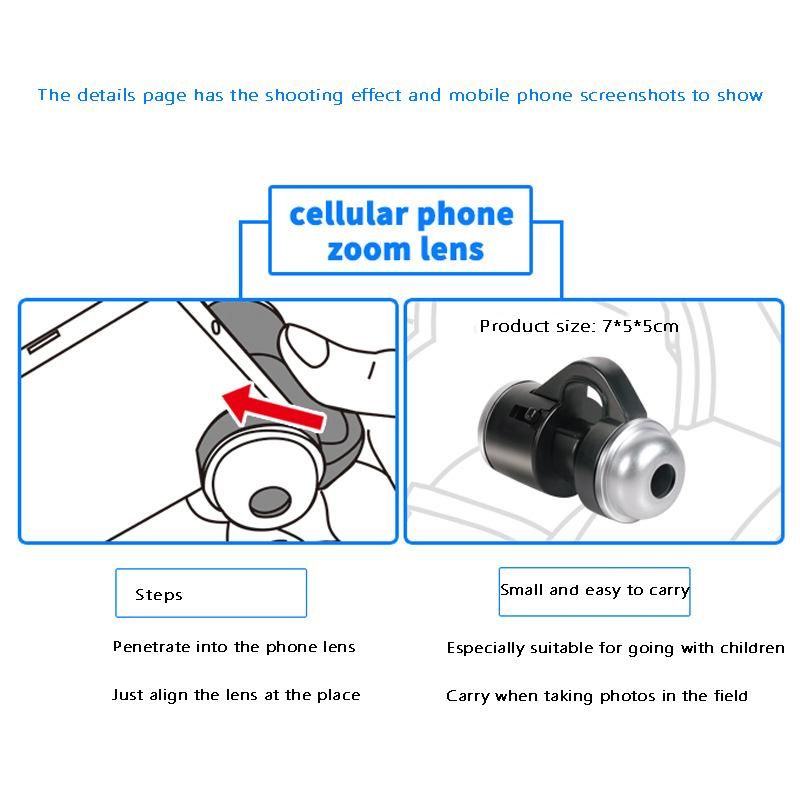 30X Zoom Bright LED Microscope Magnifier Clip-on Cell Phone Mobile Phone Camera Lens for Smartphone PCB Inspection Tool