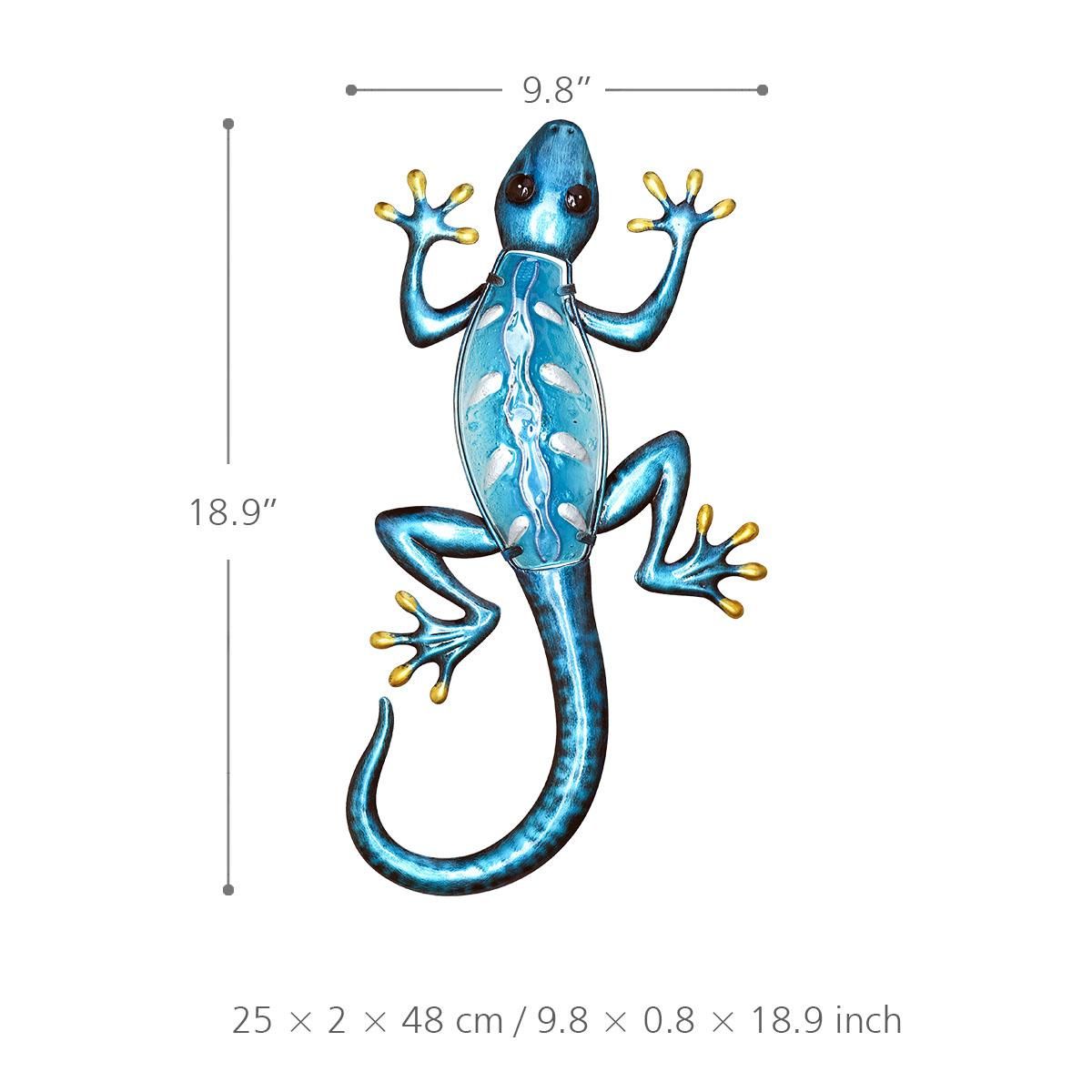 Blue Gecko Wall Hanging Animal Wall Art Lizard Indoor Outdoor Decor Bedroom Living Room Decor