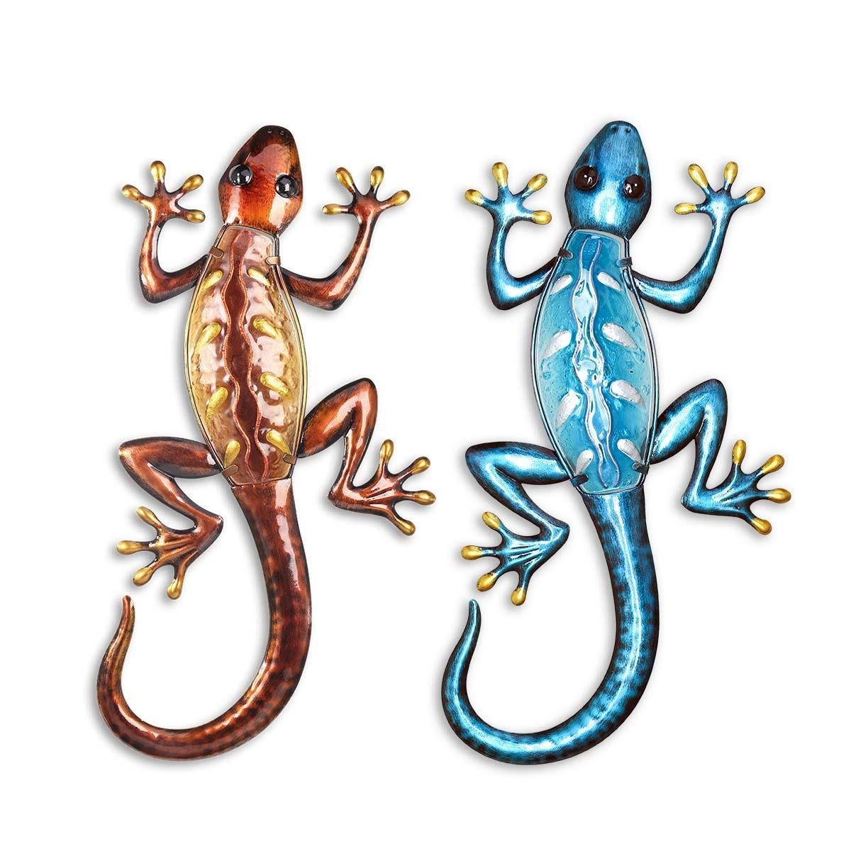 Blue Gecko Wall Hanging Animal Wall Art Lizard Indoor Outdoor Decor Bedroom Living Room Decor