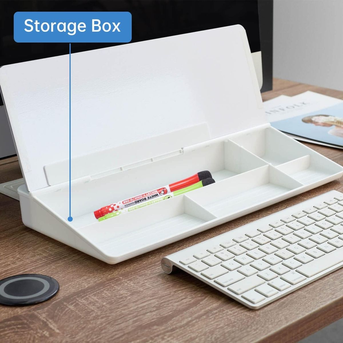 Small Glass Desktop Whiteboard Dry-Erase-Board - Computer