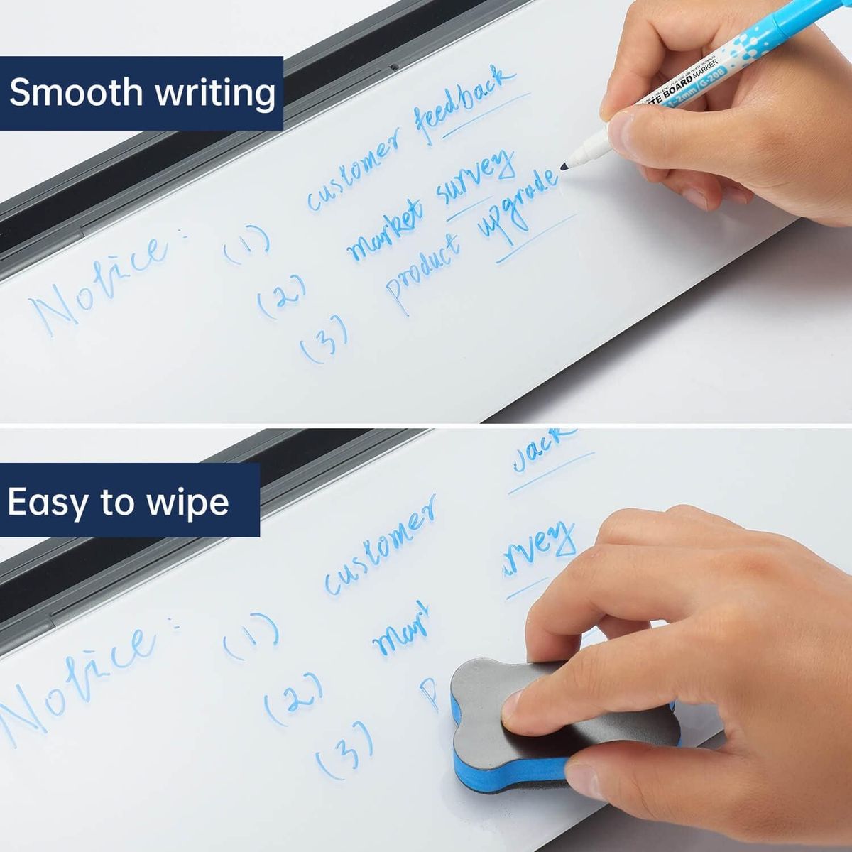Small Glass Desktop Whiteboard Dry-Erase-Board - Computer