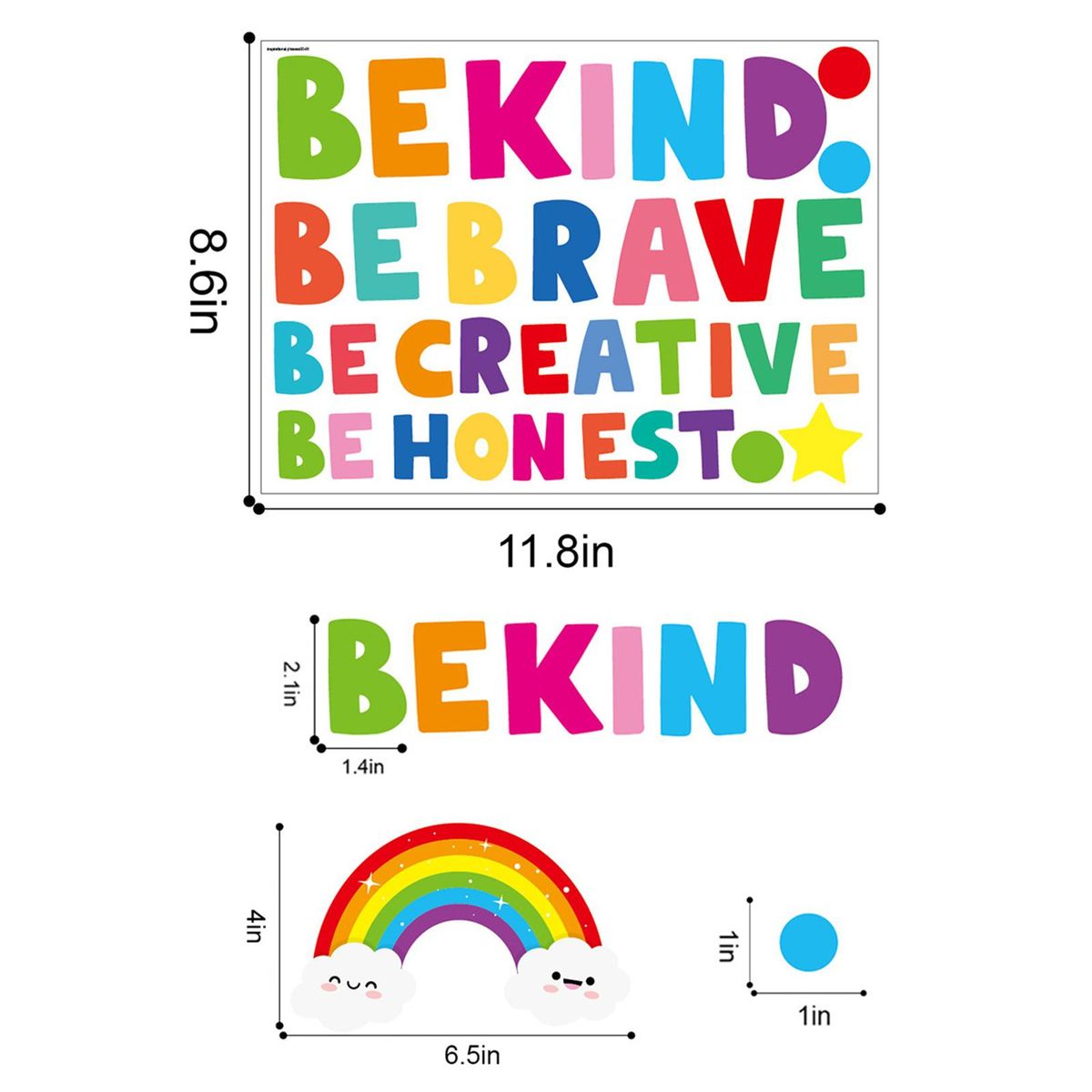 3 Sheets Cute Wall Decals DIY English Inspirational Phrases Theme Boys Kids Room Wall Stickers Removable Vinyl Wall Art Decor for Home Kindergarten Nursery Decorations