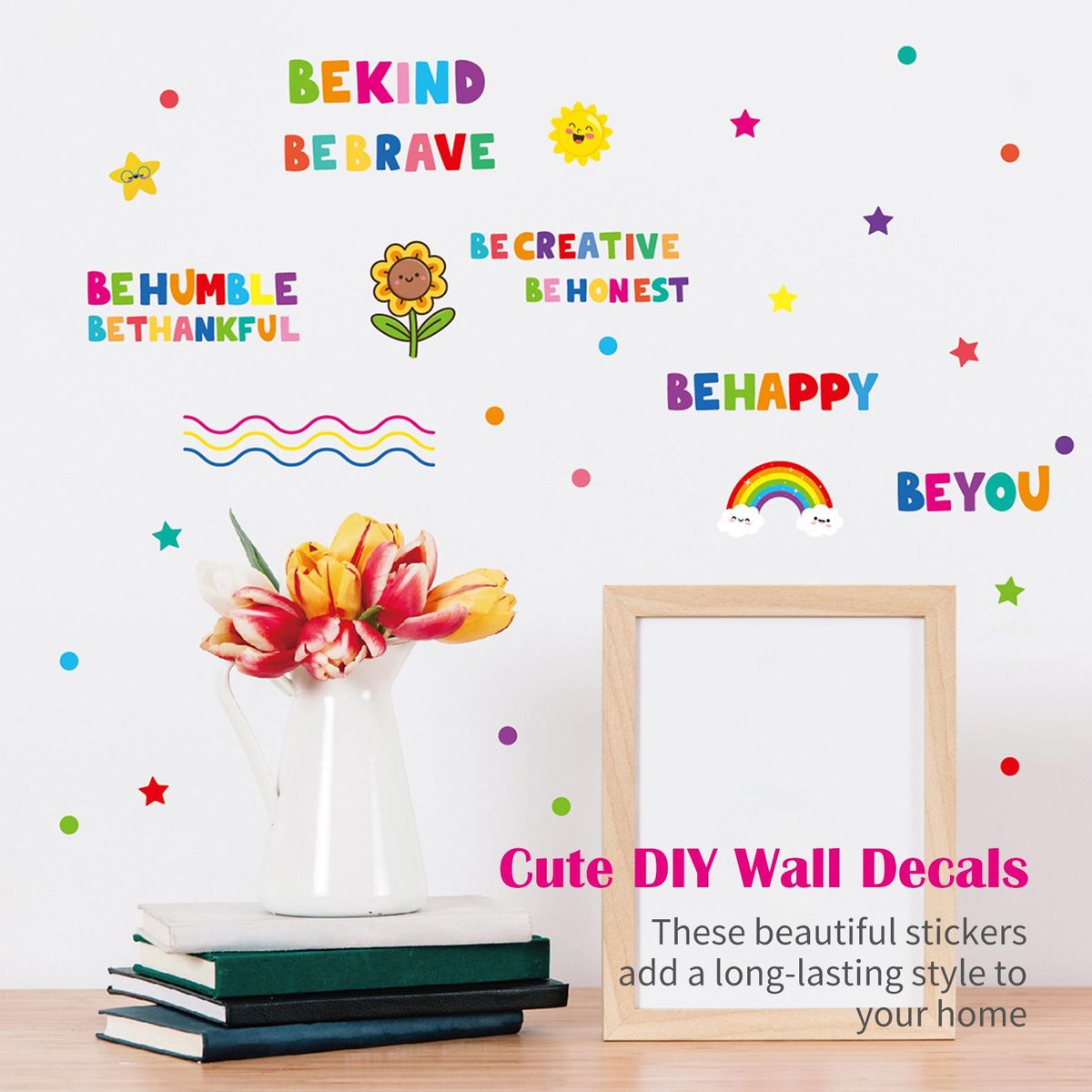 3 Sheets Cute Wall Decals DIY English Inspirational Phrases Theme Boys Kids Room Wall Stickers Removable Vinyl Wall Art Decor for Home Kindergarten Nursery Decorations