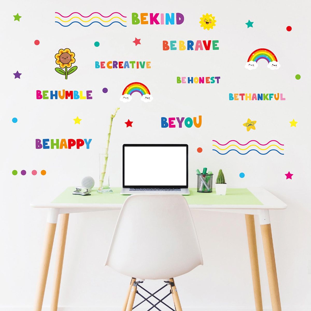 3 Sheets Cute Wall Decals DIY English Inspirational Phrases Theme Boys Kids Room Wall Stickers Removable Vinyl Wall Art Decor for Home Kindergarten Nursery Decorations