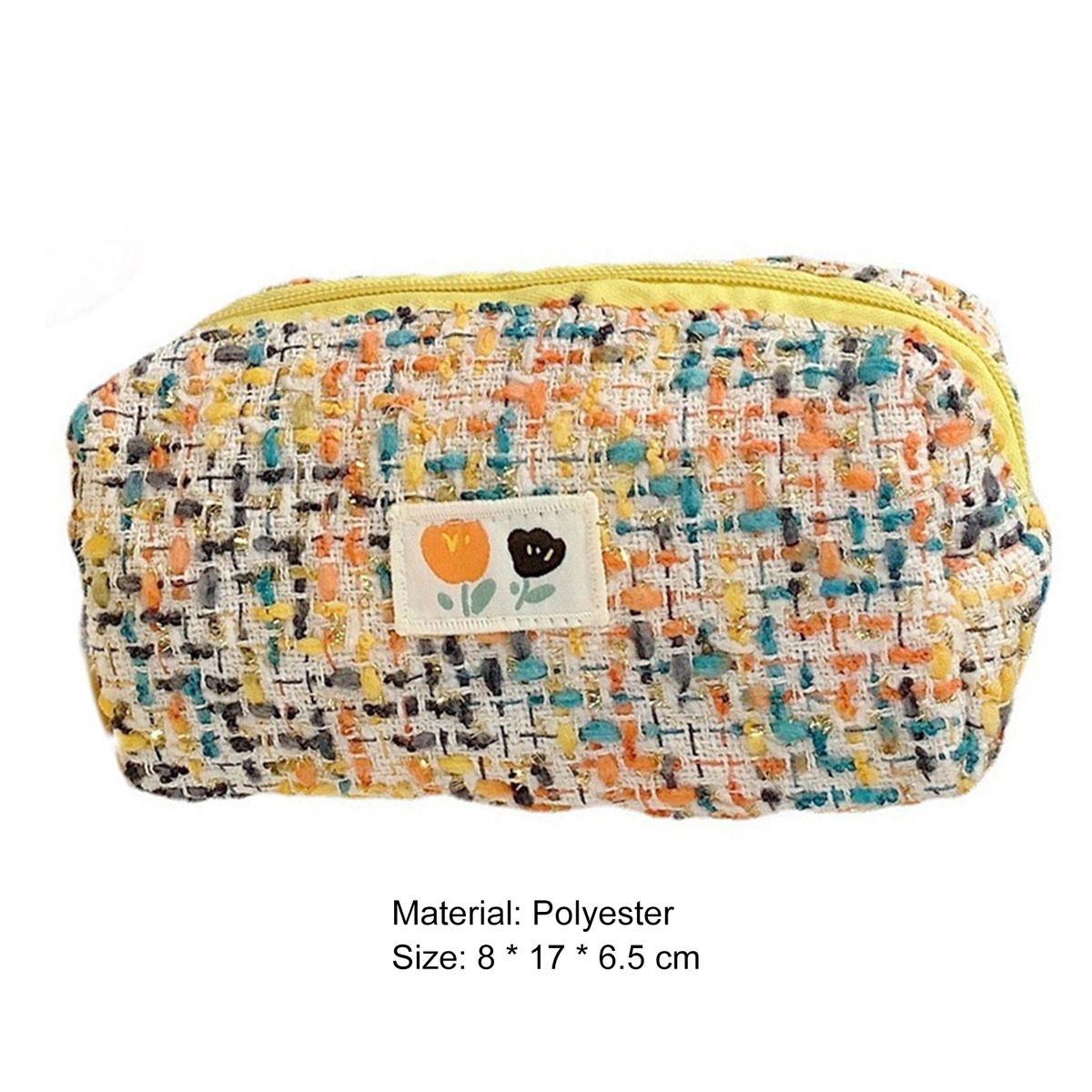 Pencil Case Ring Handle Stationery Pouch Yellow