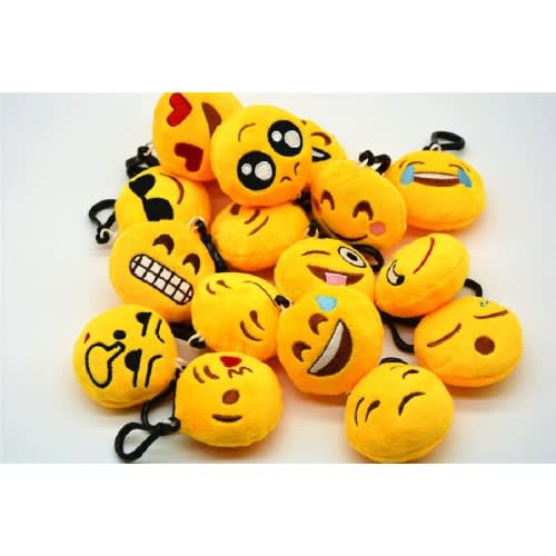 Plush Emoji Keychain Ring