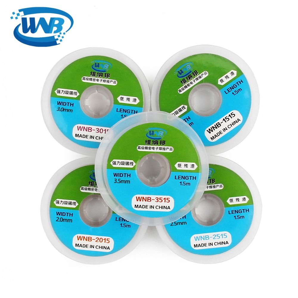 WNB 1.5m Solder Braid Soldering Remover Wick Low-residue Tin Strip Professional Welding Flux Paste Repair Tools Accessory