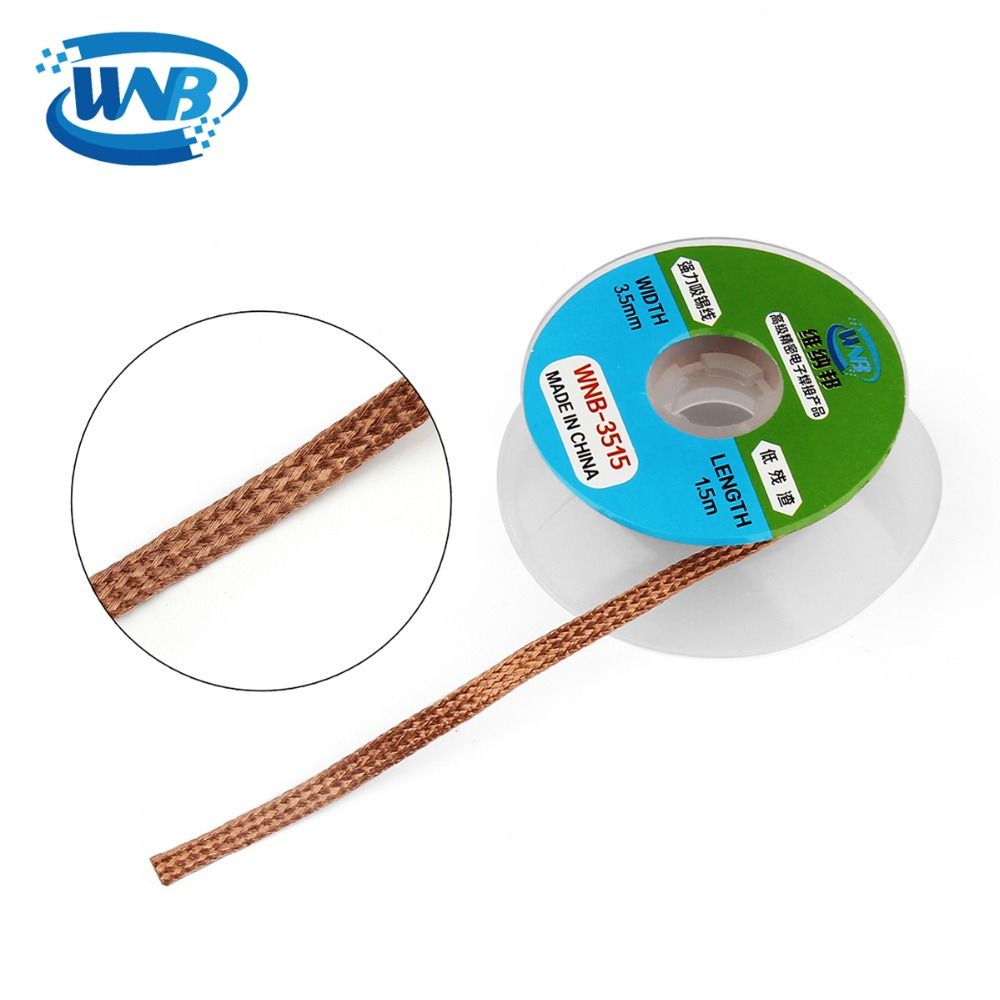 WNB 1.5m Solder Braid Soldering Remover Wick Low-residue Tin Strip Professional Welding Flux Paste Repair Tools Accessory