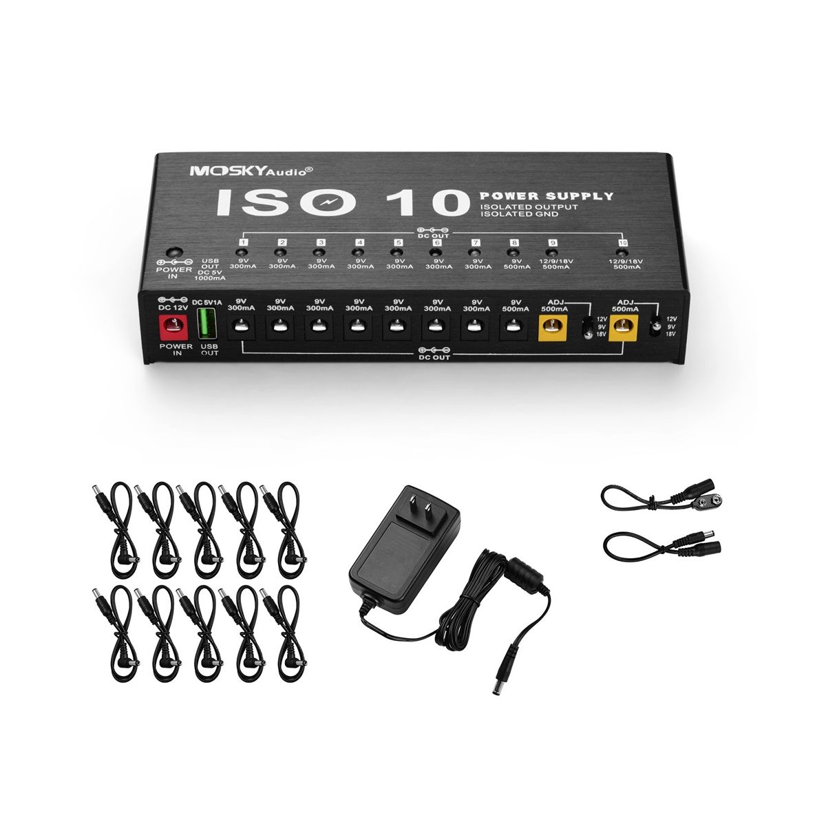 -10 Guitar Effect Pedal Power Supply 10 Isolated DC Output