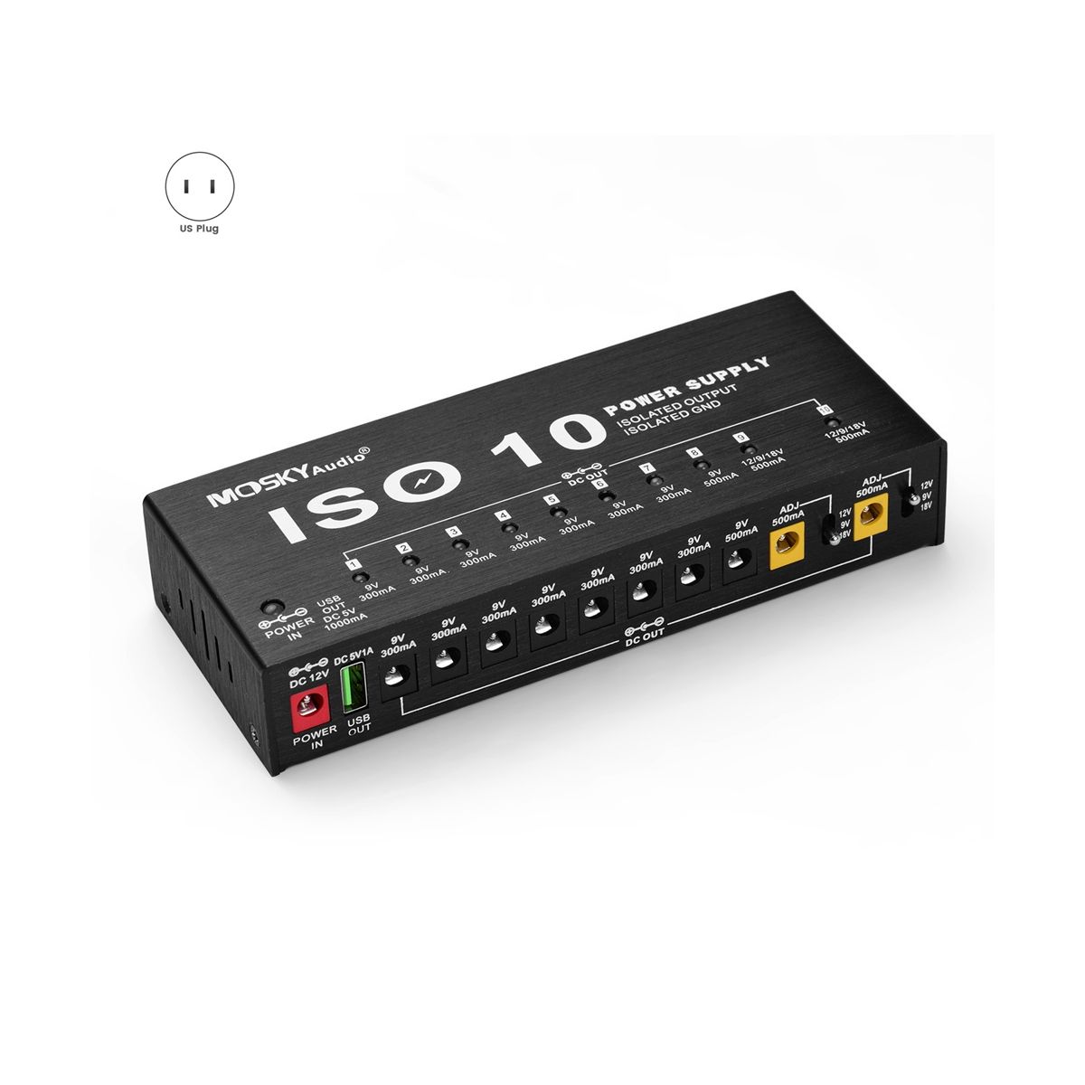 -10 Guitar Effect Pedal Power Supply 10 Isolated DC Output