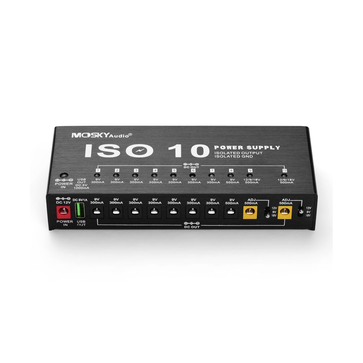 -10 Guitar Effect Pedal Power Supply 10 Isolated DC Output