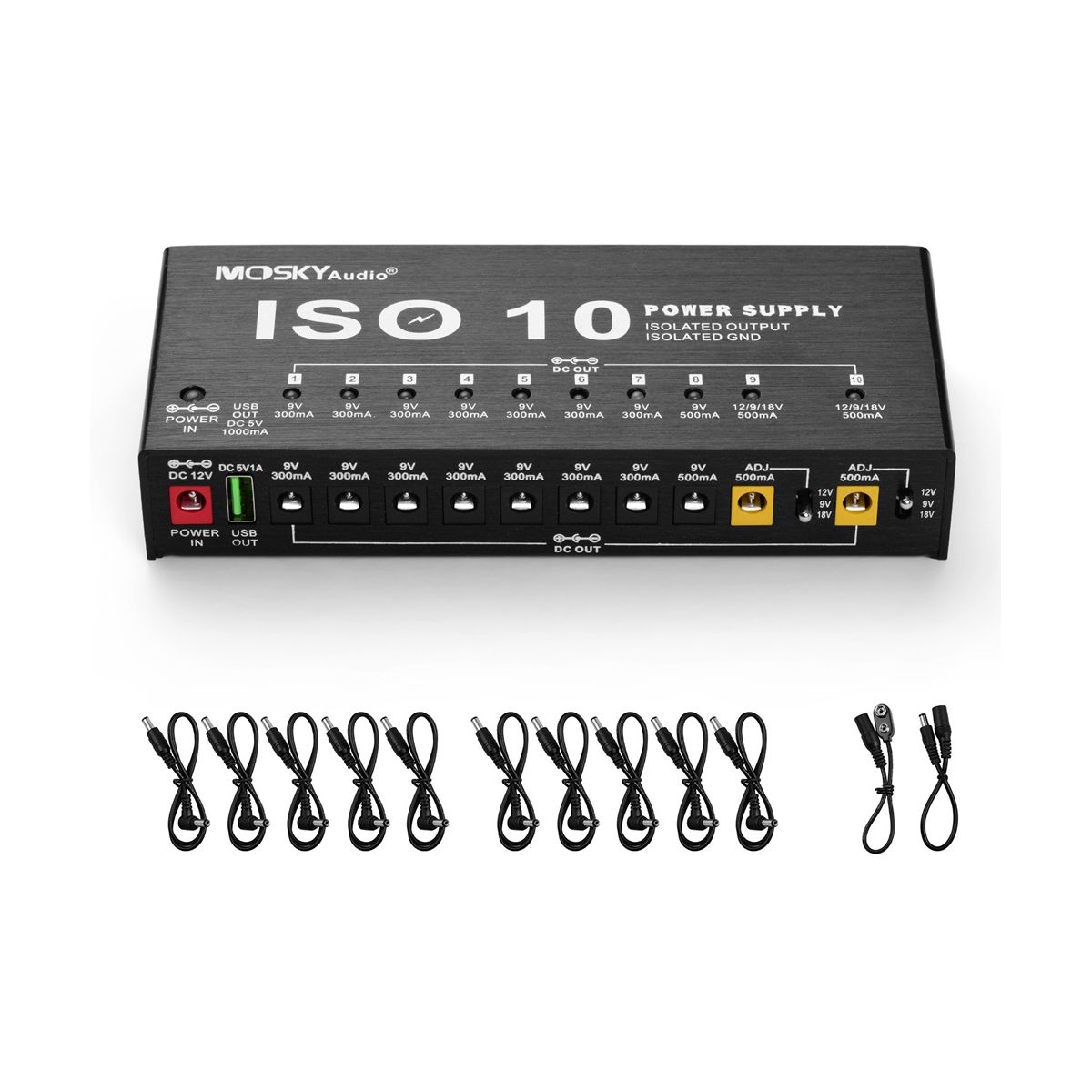 -10 Guitar Effect Pedal Power Supply 10 Isolated DC Output