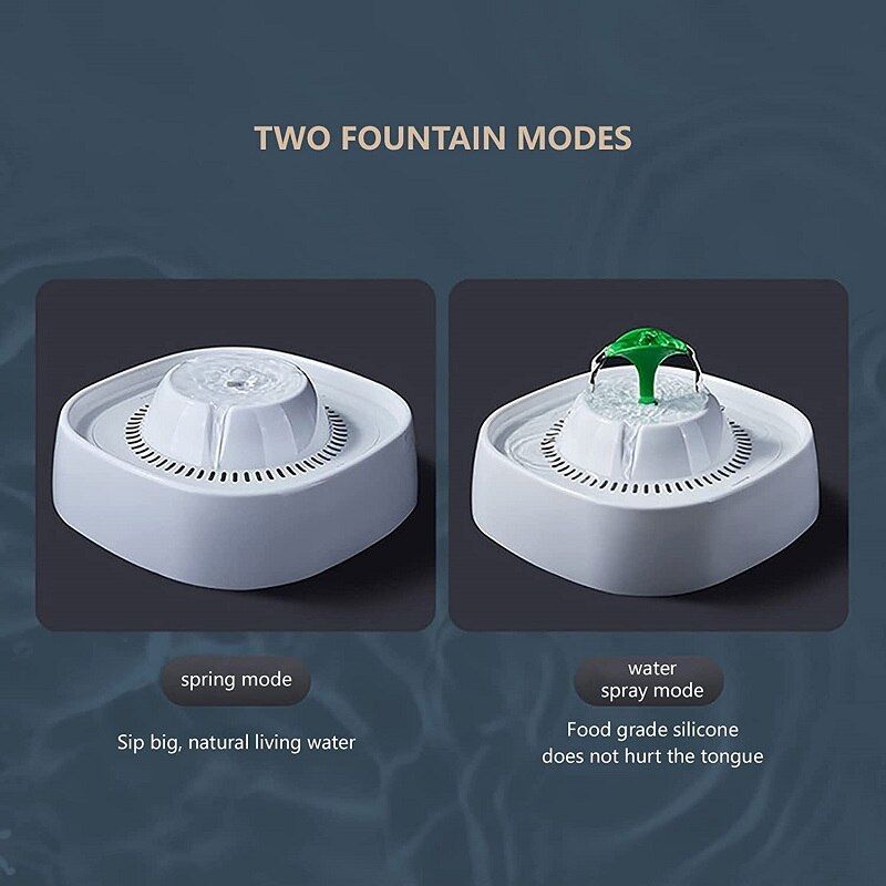 Automatic Pet Cat Water Fountain With LED Lighting 1.3L