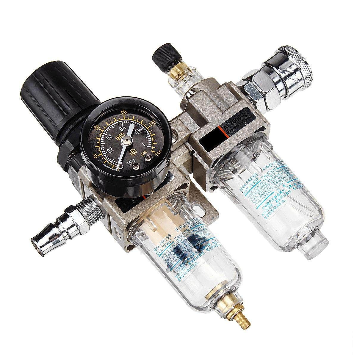 1/4" NPT Manual Pneumatic Air Filter Regulator Compressor Oil Water Separator