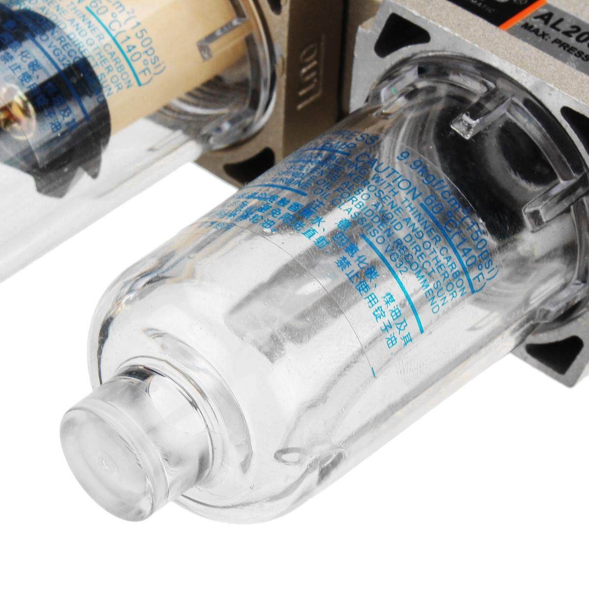 1/4" NPT Manual Pneumatic Air Filter Regulator Compressor Oil Water Separator